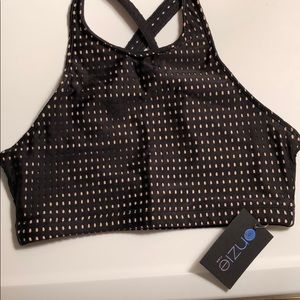 NWT Onzie Heart Bra "black-nude peep"